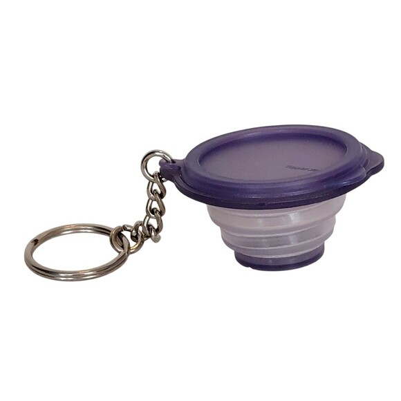 Tupperware Accessories - Tupperware Flat Out Bowl Key Chain Ring Collapsible Miniature with Lid